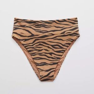 Aerie High Cut Zebra Print Bikini Bottoms